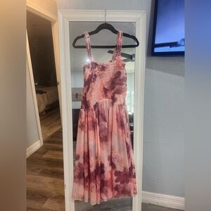 Free People Pink and Purple Floral Dress